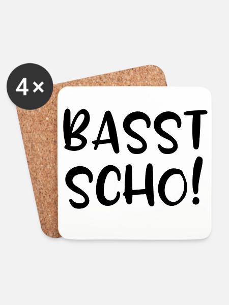 Basst scho, lustige Bayern - Untersetzer (4er-Set) - Weiß