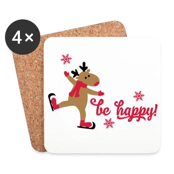 Weihnachten - Untersetzer (4er-Set) - Weiß - Vorne
