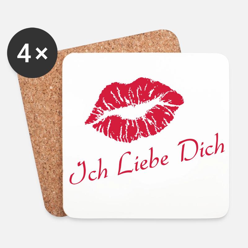 Ich Liebe Dich - Untersetzer (4er-Set) - Weiß