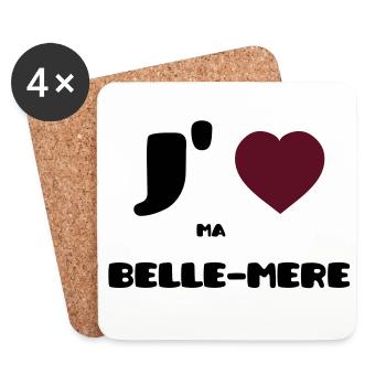 Ich liebe meine Mutter (V) - Untersetzer (4er-Set) - Weiß - Vorne