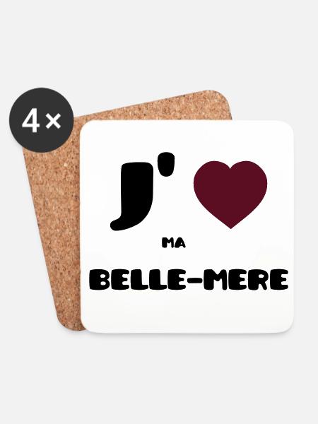 I love my mother (V) - Coasters (set of 4) - white
