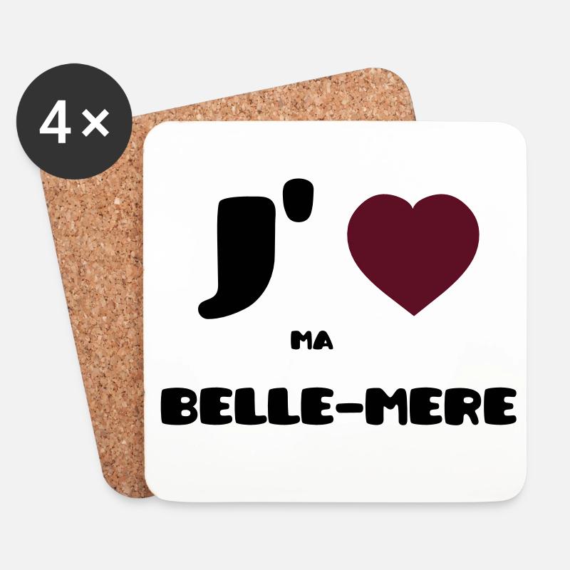 Ich liebe meine Mutter (V) - Untersetzer (4er-Set) - Weiß