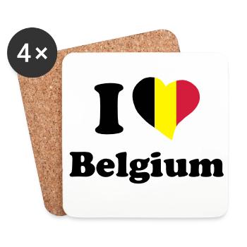I love Belgium - Coasters (set of 4) - white - Front