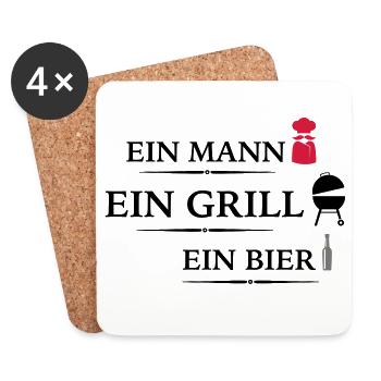 Grill - Untersetzer (4er-Set) - Weiß - Vorne