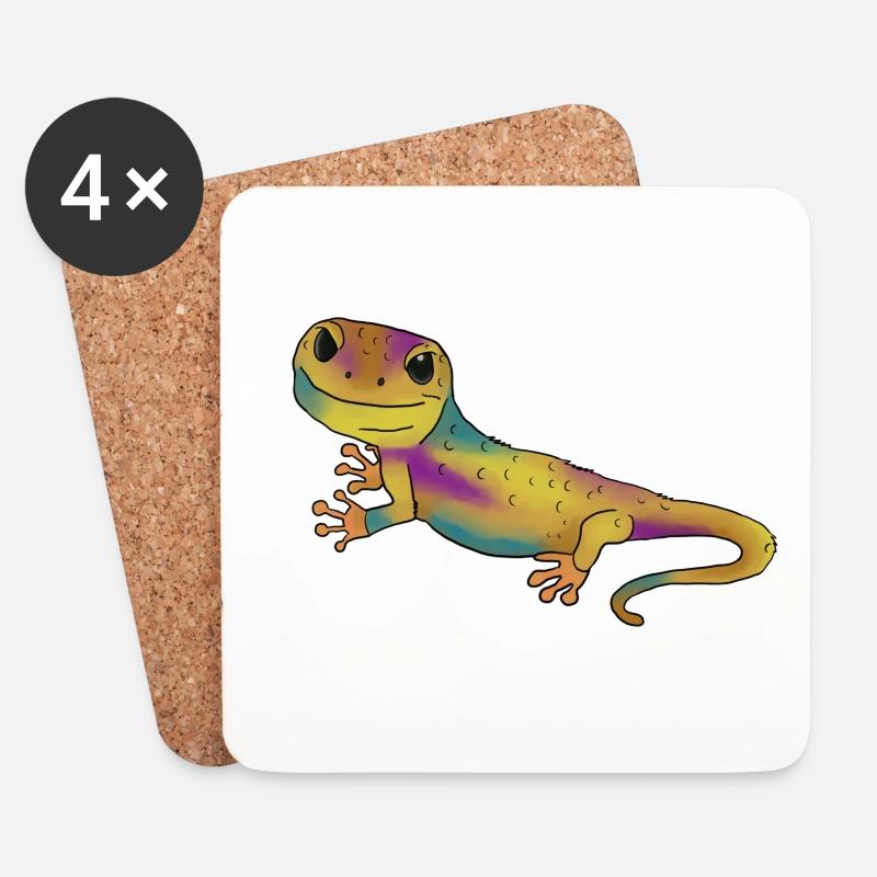 Geko - Untersetzer (4er-Set) - Weiß