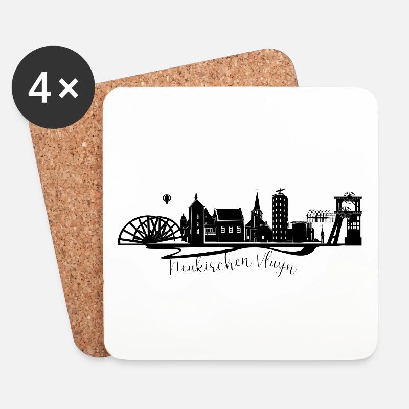 Stadtlandschaft . Neukirchen Vluyn  - Untersetzer (4er-Set) - Weiß