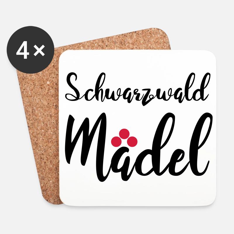 Schwarzwaldmädel - Untersetzer (4er-Set) - Weiß