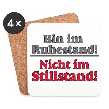 Rente Rentner Rentnerin Ruhestand stillstand..(25) - Untersetzer (4er-Set) - Weiß - Vorne