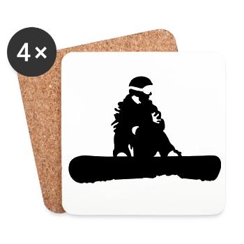 snowboard - Dessous de verre (lot de 4) - blanc - Devant