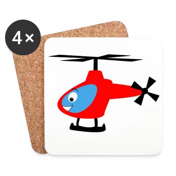 Helicopter for children - Helicopter - Coasters (set of 4) - white - Front