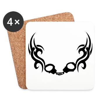 Hand-schellentrible - Coasters (set of 4) - white - Front