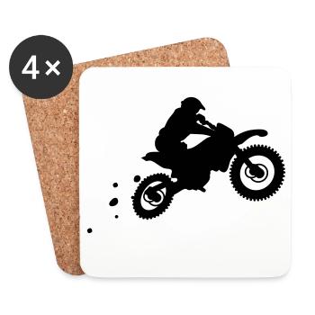 motor bike - Coasters (set of 4) - white - Front