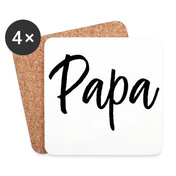 Papa Familie Eltern Liebe Typografie Geschenk - Untersetzer (4er-Set) - Weiß - Vorne