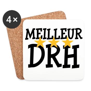 Meilleur DRH - Dessous de verre (lot de 4) - blanc - Devant