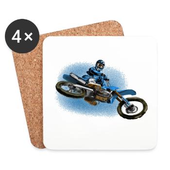 Motocross - Untersetzer (4er-Set) - Weiß - Vorne