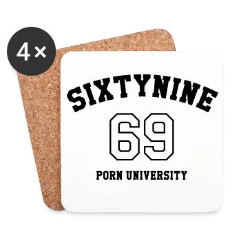 69 Porn University - Coasters (set of 4) - white - Front