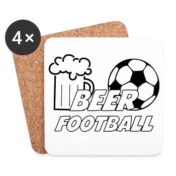 Beer Football - Dessous de verre (lot de 4) - blanc - Devant