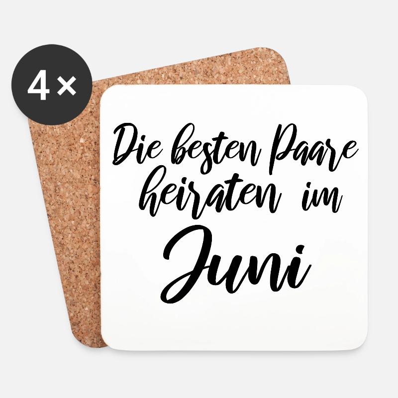 Hochzeit - Untersetzer (4er-Set) - Weiß