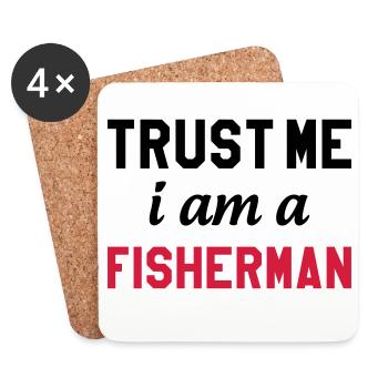 Trust Me I am a Fisherman - Dessous de verre (lot de 4) - blanc - Devant