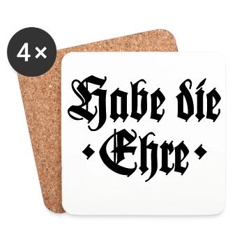 Habe die Ehre - Untersetzer (4er-Set) - Weiß - Vorne