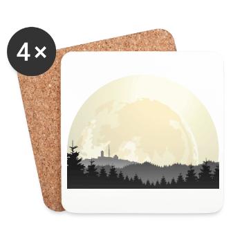 HarzMonde (Brocken-Edition) - Dessous de verre (lot de 4) - blanc - Devant