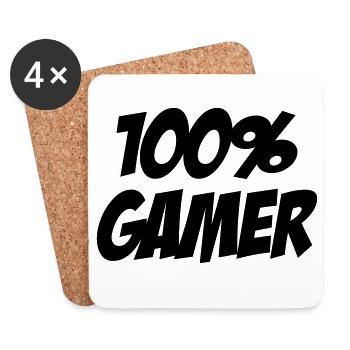 Gamer / Gaming - Dessous de verre (lot de 4) - blanc - Devant