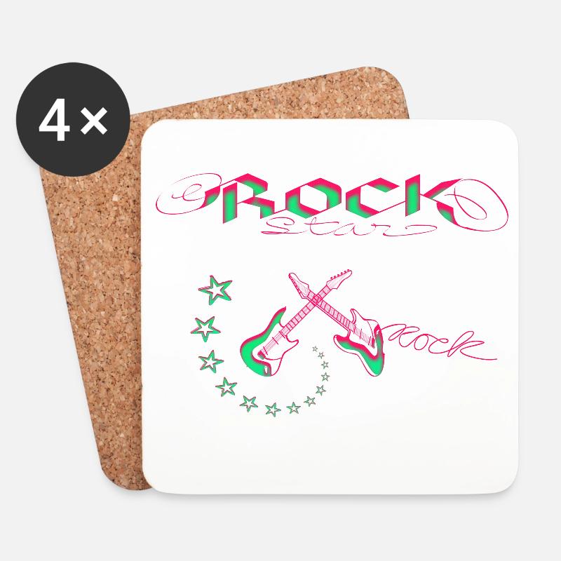 Rock Star Neon - Untersetzer (4er-Set) - Weiß