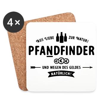 Pfadfinder wird zum Pfandfinder - Untersetzer (4er-Set) - Weiß - Vorne