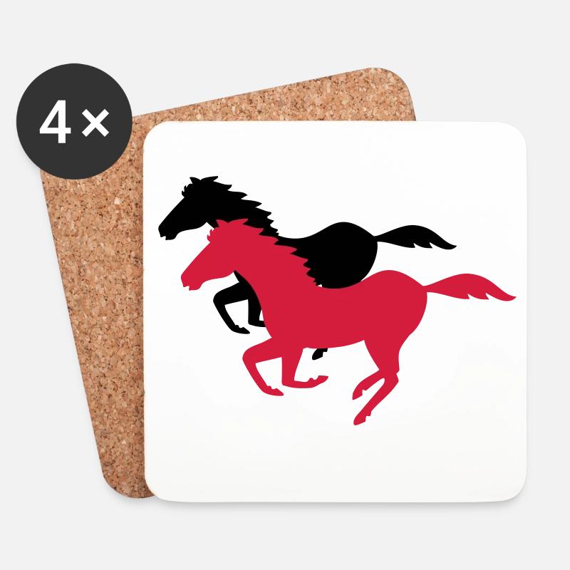 galopp pferderennen - Untersetzer (4er-Set) - Weiß