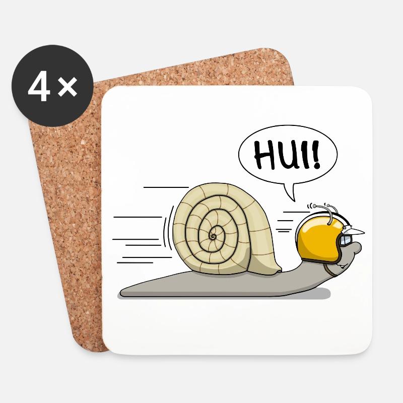 Rennschnecke - das Original - Untersetzer (4er-Set) - Weiß