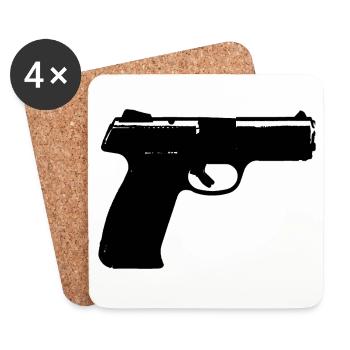 Esport Gamer Pistole Egoshooter Geschenkidee - Untersetzer (4er-Set) - Weiß - Vorne