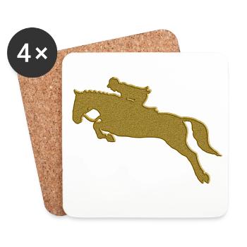 Gold Reiten - Untersetzer (4er-Set) - Weiß - Vorne