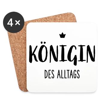 Königin des Alltags I Krone Mutter Ehefrau - Untersetzer (4er-Set) - Weiß - Vorne
