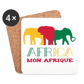 Africa Mon Afrique Art Design - Dessous de verre (lot de 4) - blanc - Devant