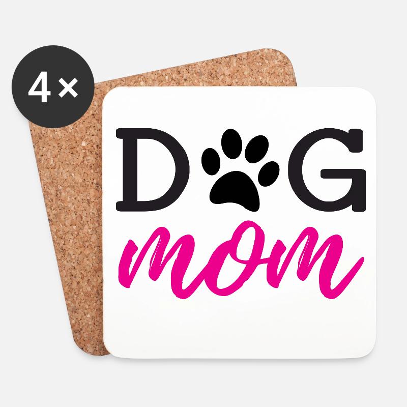 Dog Mom - Untersetzer (4er-Set) - Weiß