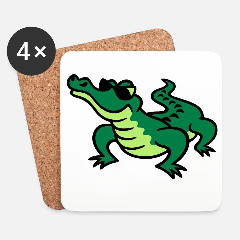 Cool Croc - Untersetzer (4er-Set) - Weiß