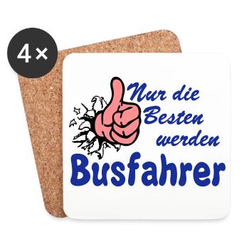 Busfahrer Bus Omnibus nur die besten (25) - Untersetzer (4er-Set) - Weiß - Vorne