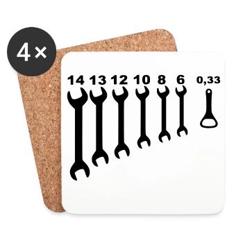 Wrenches, mechanic, odd jobs, handyman * - Coasters (set of 4) - white - Front