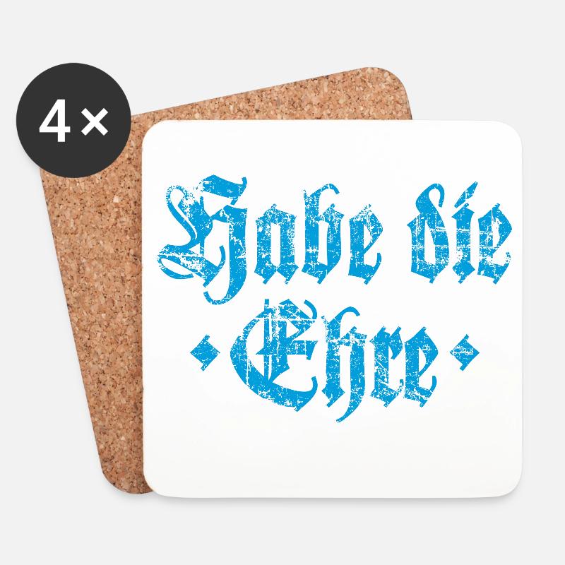Habe die Ehre (Vintage/Hellblau) - Untersetzer (4er-Set) - Weiß