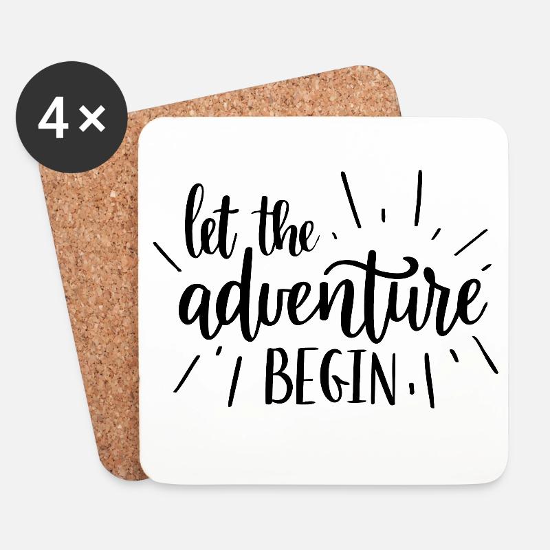 Abenteuerbeginner Motivdesign - Untersetzer (4er-Set) - Weiß