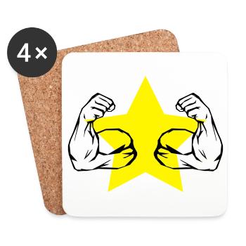 muskeln arm bizeps - Untersetzer (4er-Set) - Weiß - Vorne