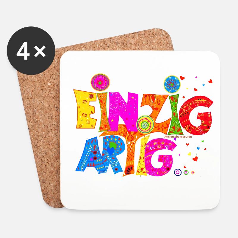 Einzigartig - Untersetzer (4er-Set) - Weiß