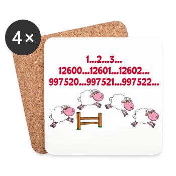Compter les moutons - Dessous de verre (lot de 4) - blanc - Devant