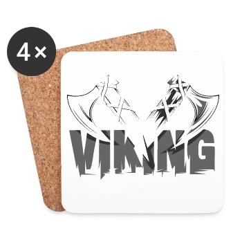 Viking Vikings Symbole Hache Logo de la hache viking - Dessous de verre (lot de 4) - blanc - Devant