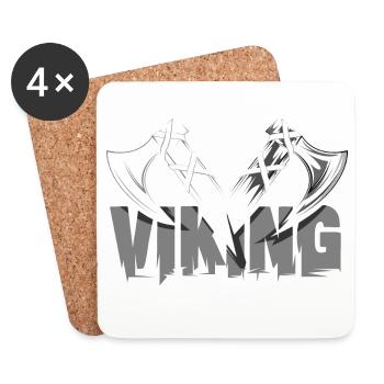 Viking Axe AX Symbole Vikings Vikings Vikings - Dessous de verre (lot de 4) - blanc - Devant