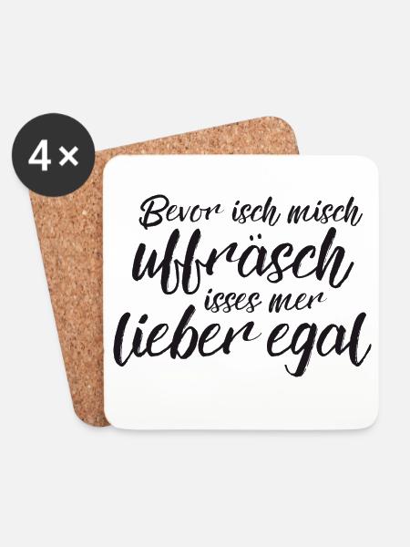 Lieber egal - Untersetzer (4er-Set) - Weiß