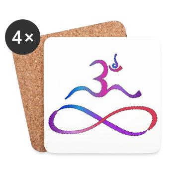 Aum avec contour foncé lemniscate - Dessous de verre (lot de 4) - blanc - Devant