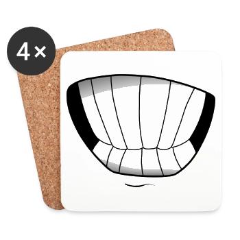 Mundmaske Cartoon / Manga-Stil - Untersetzer (4er-Set) - Weiß - Vorne