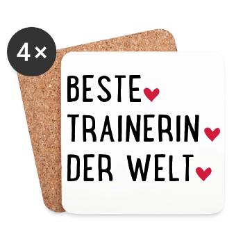 beste trainerin - Untersetzer (4er-Set) - Weiß - Vorne