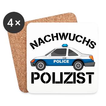 Nachwuchs polizist Geschenk Polizei - Untersetzer (4er-Set) - Weiß - Vorne